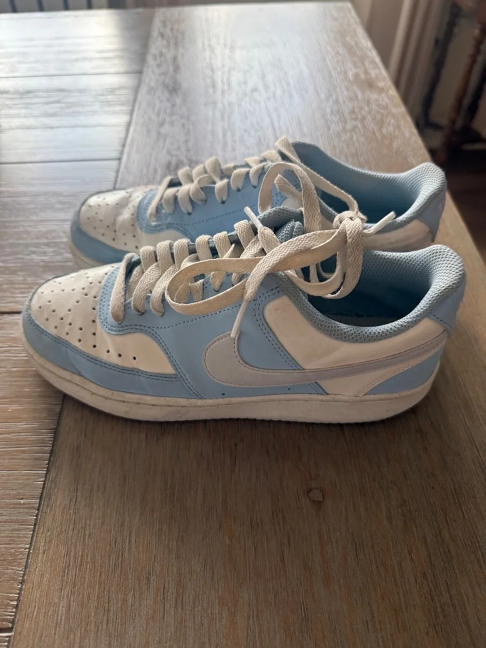Nike Women's Low-Top Sneakers in Light Blue and White